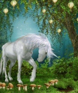 A Noble Unicorn in Forest