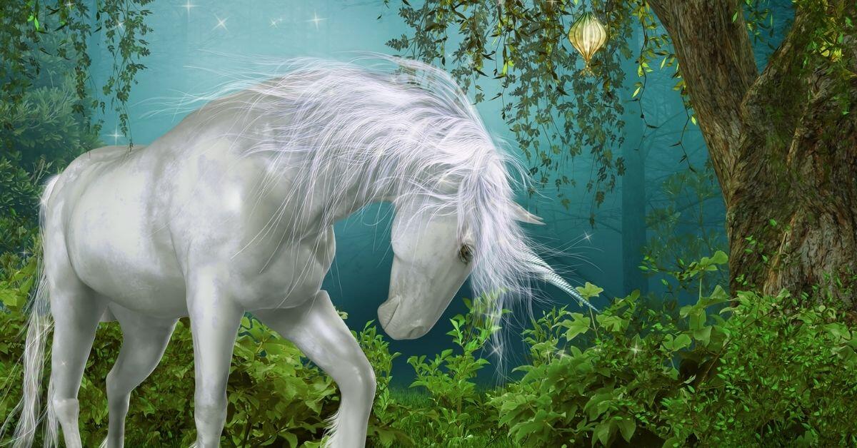Inspirational Unicorn Quotes - White Unicorn in Forest