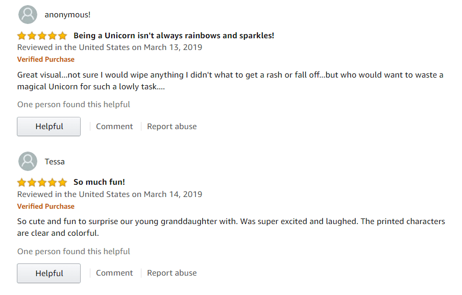 Unicorn Toilet Paper Reviews