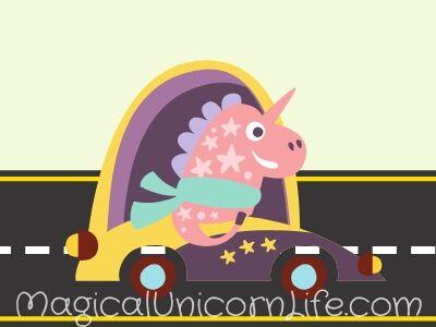 Funny Unicorn Pictures - Unicorn Driving a Car