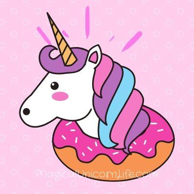 Funny Unicorn Pictures - Unicorn Peeks from Donut