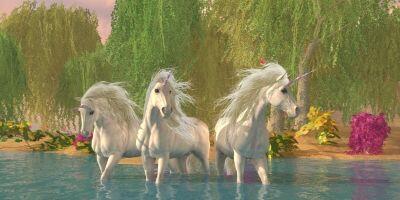 Famous Unicorn Names - 3 Unicorns in Water