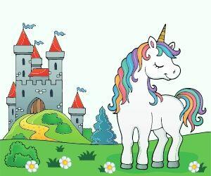 Dreaming Unicorn and Castle