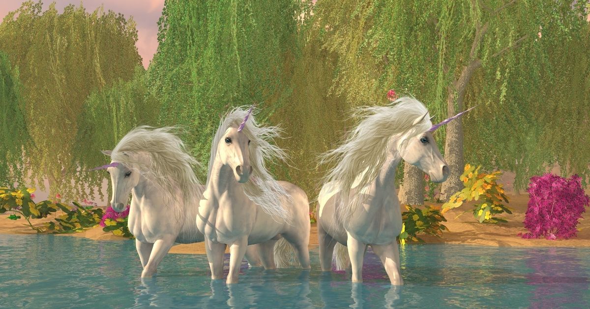 Unicorn Life Lessons - 3 Unicorns Standing in Water