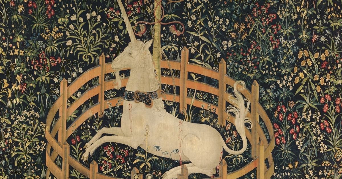 Unicorns in the Middle Ages - The Unicorn in Captivity Unicorn Tapestry