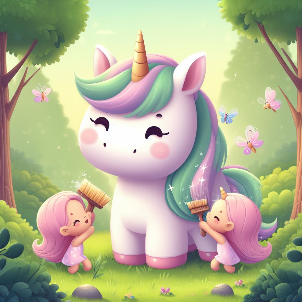 Cute Unicorn with Fairies
