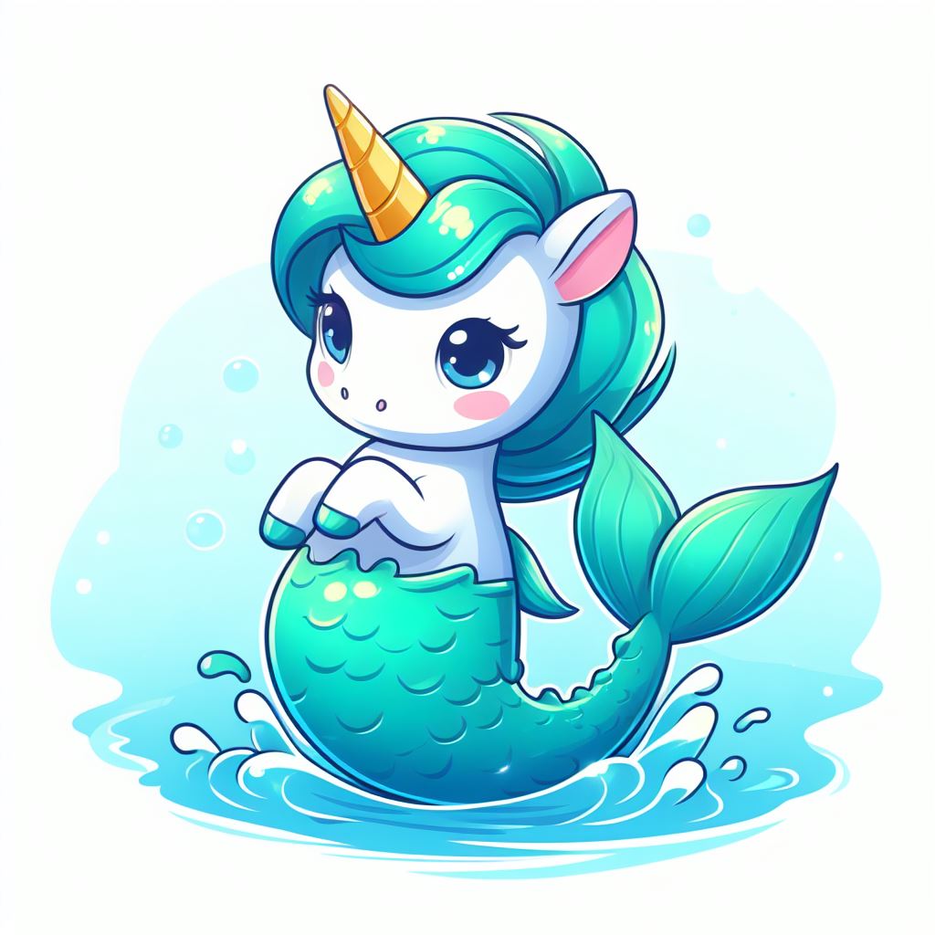Mermaid Unicorn in the Ocean