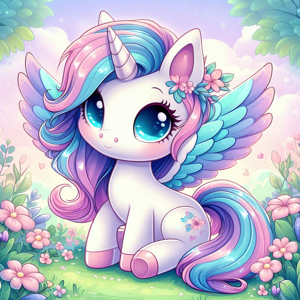 Pretty Winged Pastel Unicorn