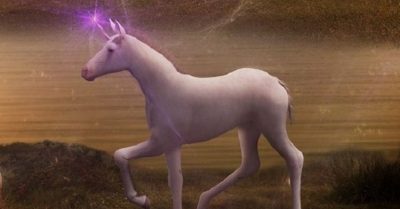 Do Unicorns Have Babies - A White Baby Unicorn with a Glowing Horn